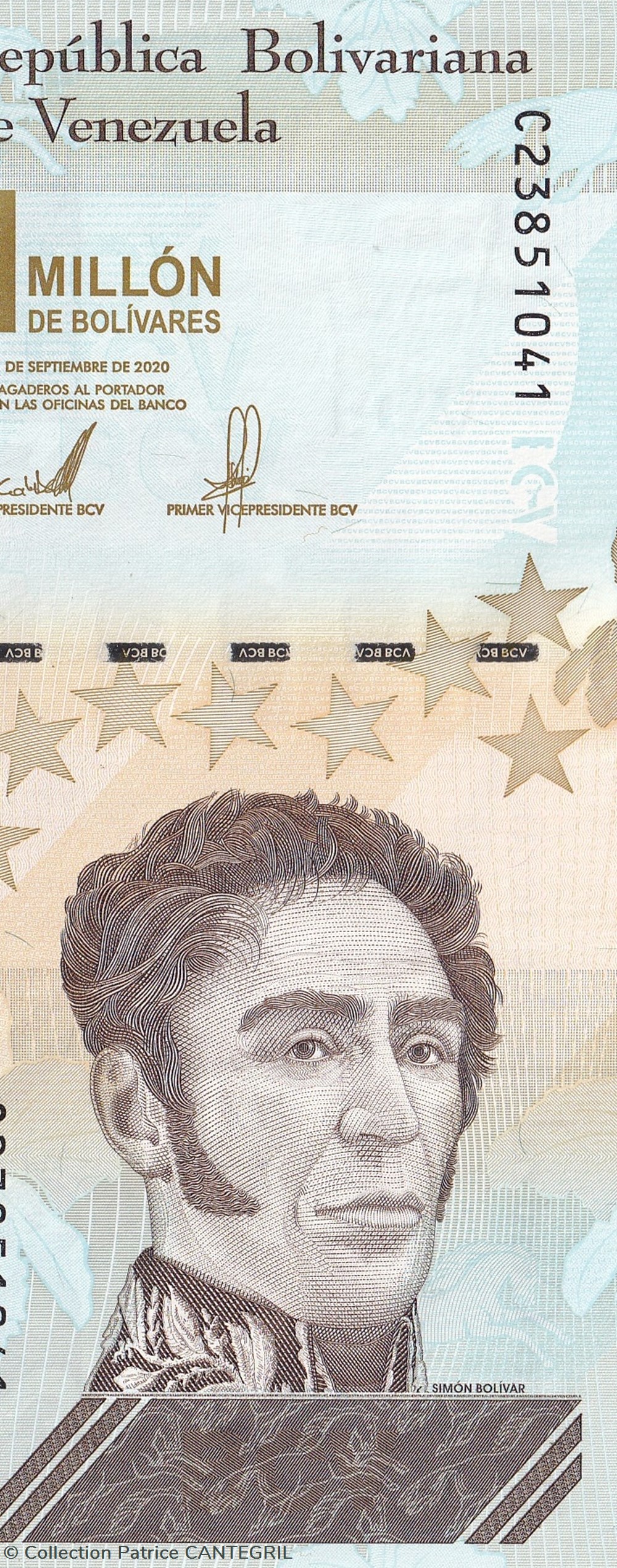 1.000.000 Bolívares Banco Central de Venezuela 03.09.2020 Unc billets amerique du sud 1 000 000 bolivares banco central de venezuela 03 09 2020 unc