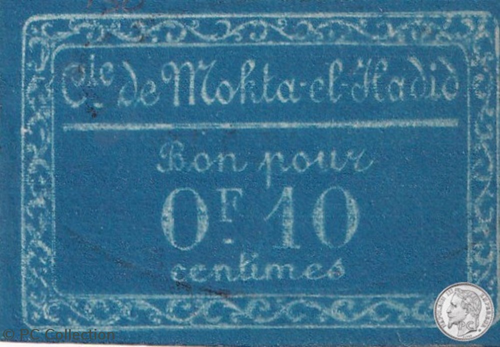 billets afrique algerie beni saf 2 compagnie de mokta el hadid 0 10 cts bleu 1916