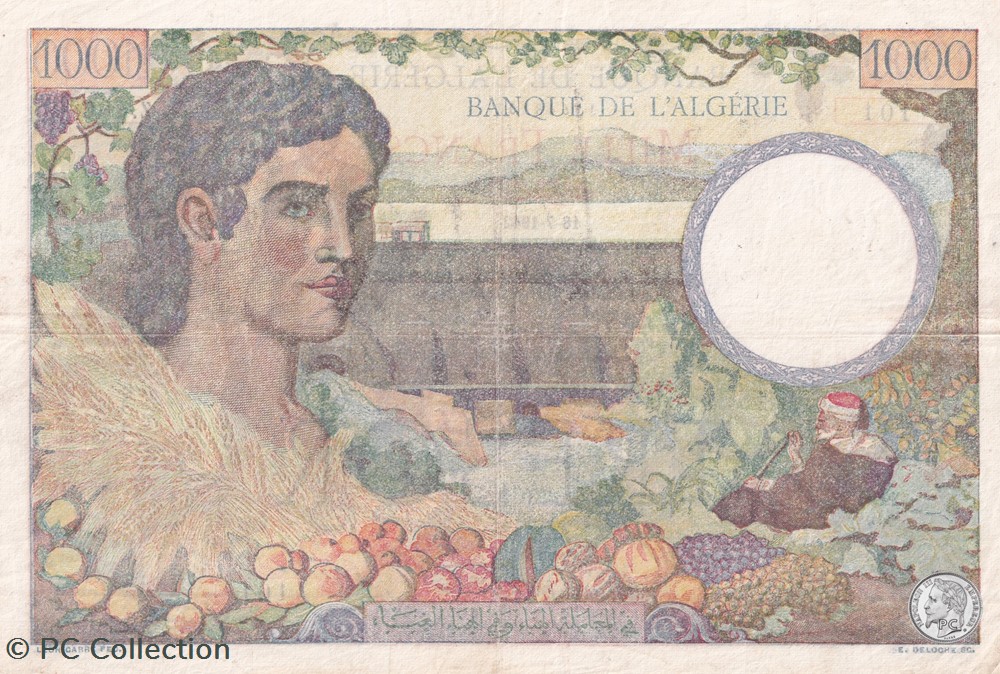 Très rare 1942 VF.10.01 1 000 Franc Trésor algérien TTB+ billets afrique tres rare 1942 vf 10 01 1 000 franc tresor algerien ttb