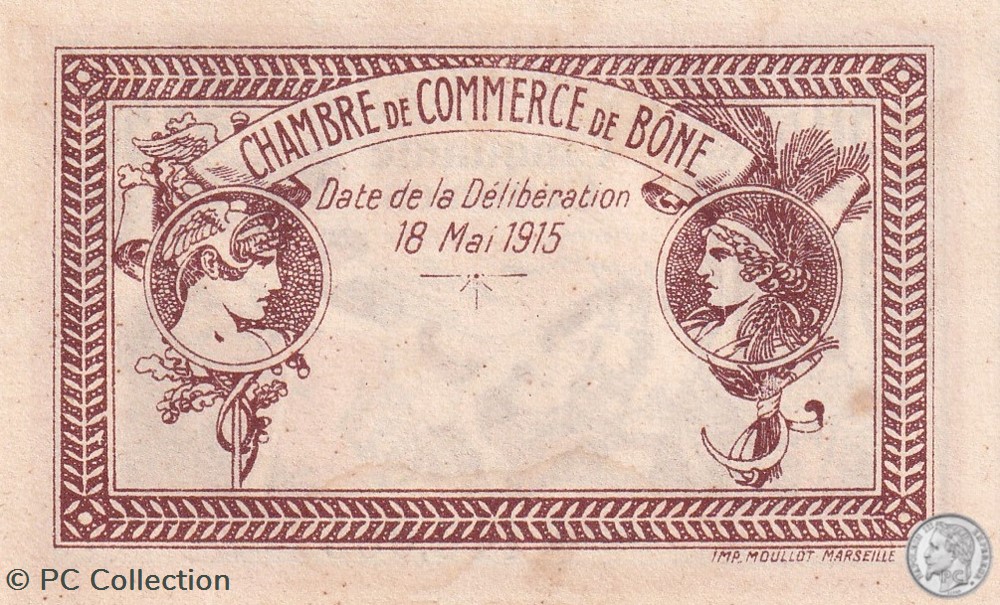 138-1- 18/5/1915 Bône 50 cts Cdc Séries D billets afrique algerie 138 1 18 5 1915 bone 50 cts cdc series d