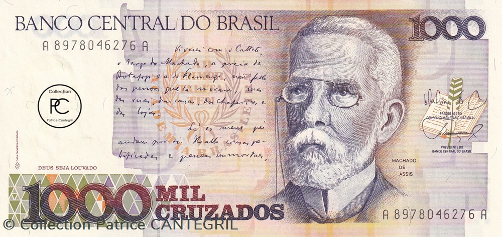 1988 Pick213b 1 000 Cruzado brésilien Unc billets amerique du sud 1988 pick213b 1 000 cruzado bresilien unc