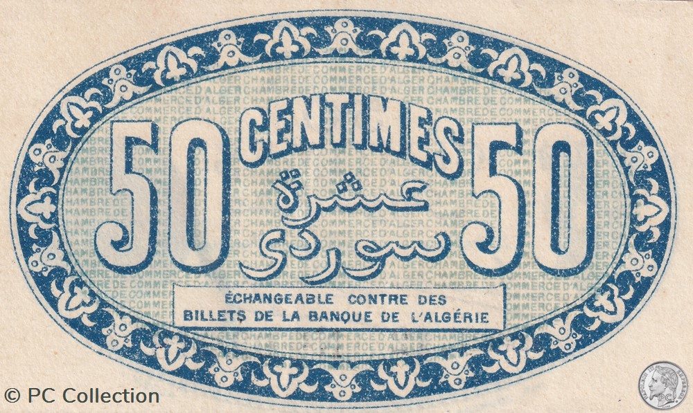 137-8-13/1/1915 Alger 50 cts Cdc. (4) billets afrique algerie 137 8 13 1 1915 alger 50 cts cdc 4