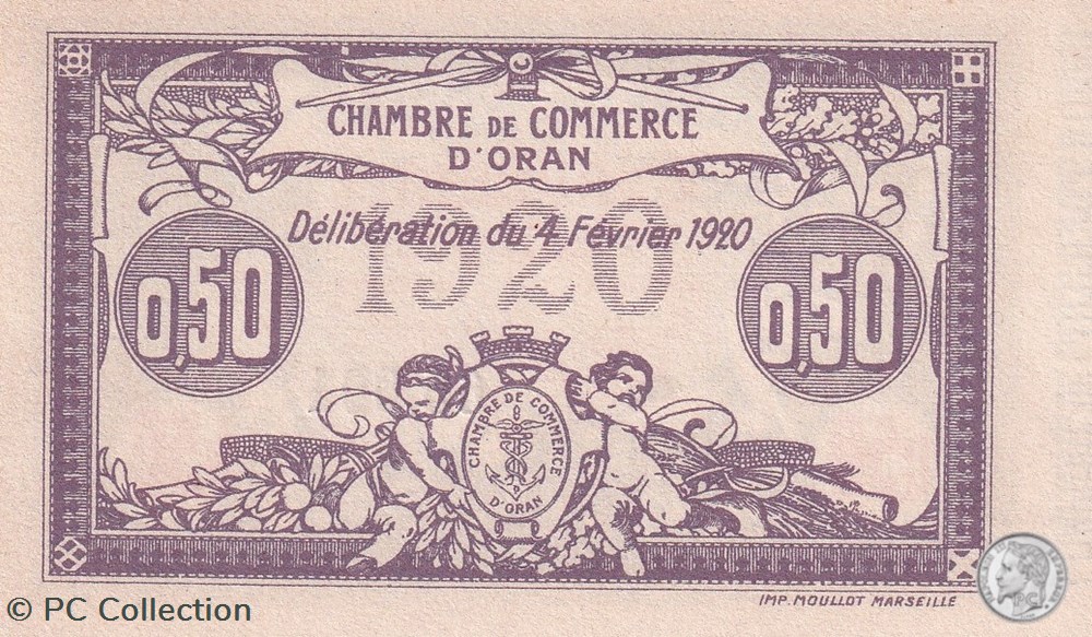 141-22-4/2/1920 Oran 50 Cts - Série II- Cdc billets afrique algerie 141 22 4 2 1920 oran 50 cts serie ii cdc