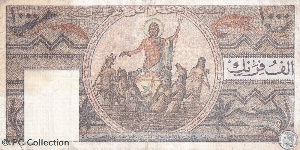 billets afrique algerie 1950 pick 29a 1000 francs temple romain type 1950