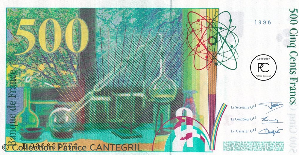 1996 Pick160b 500 ₣ - Franc français Unc billets europe france 1996 pick160b 500 franc francais unc