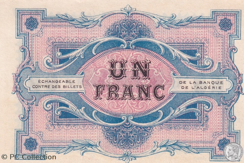 140-10- 7/11/1916 Constantine 1 Franc Cdc Séries 1 billets afrique algerie 140 10 7 11 1916 constantine 1 franc cdc series 1