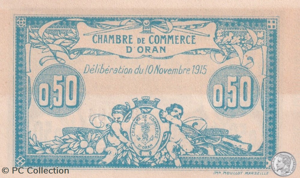 141-4 -10/11/1915 Oran 50 Cts - Série I - Cdc billets afrique algerie 141 4 10 11 1915 oran 50 cts serie i cdc