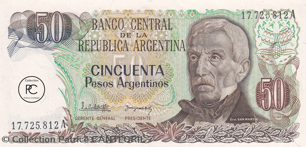 1983 Pick314a.1 50 $a - Peso argentin Unc billets amerique du sud argentine 1983 pick314a 1 50 a peso argentin unc