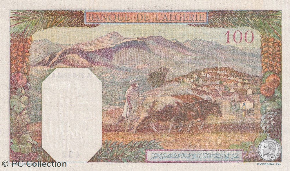 1945 Pick 85 100 Franc algérien 422 Unc billets afrique 1945 pick 85 100 franc algerien 422 unc