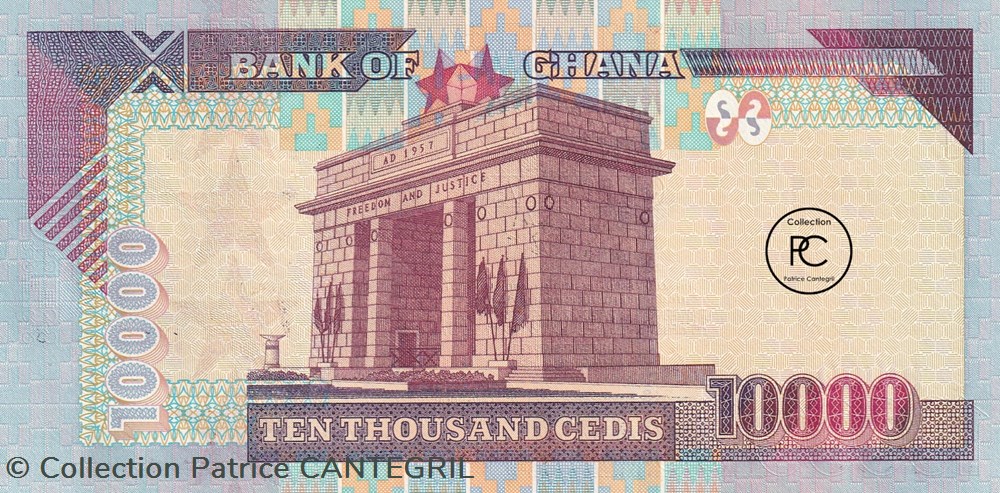 2003 Pick35b 10 000 GH₵ - Cedi ghanéen Unc billets afrique ghana 2003 pick35b 10 000 gh cedi ghaneen unc