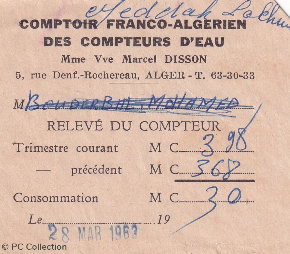 Compteur d'eau 1963 documents anciens compteur eau 1963