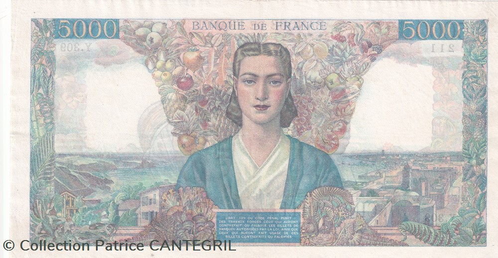 billets europe france 5 000 francs empire francais 15 02 1945 spl pick 103 c