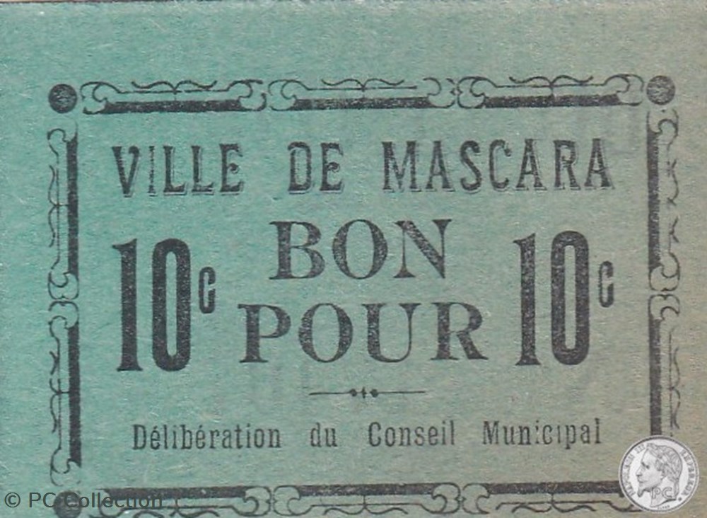 MASCARA 1916 JPCV.0 10 Cts (1) billets afrique algerie mascara 1916 jpcv 0 10 cts 1