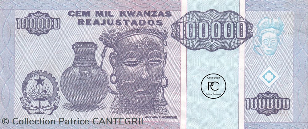 1995 Pick139 100 000 Kz - Kwanza angolais Unc billets afrique 1995 pick139 100 000 kz kwanza angolais unc