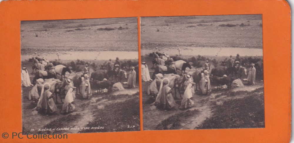 17- Algérie camps prés d'une rivière documents anciens chromos images 17 algerie camps pres une riviere
