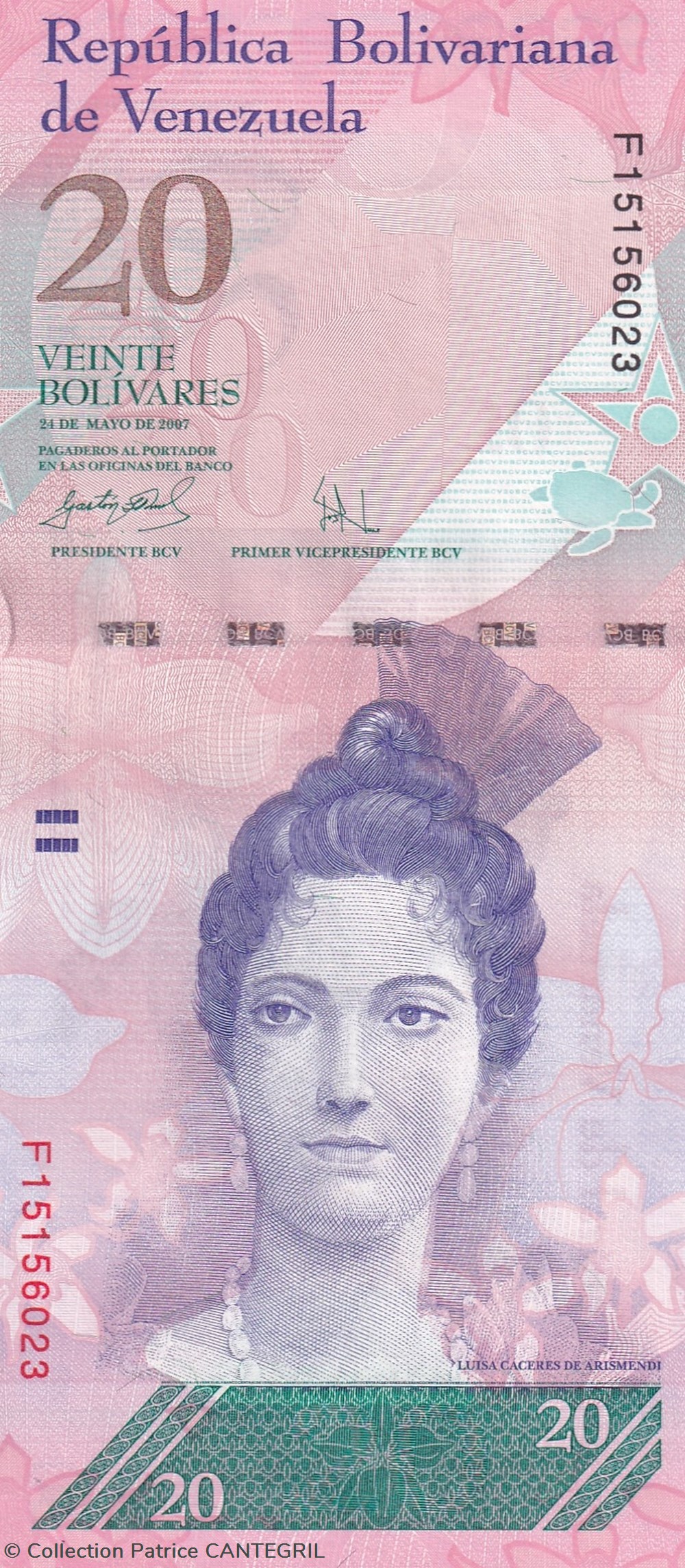 20 Bolívares Banco Central de Venezuela 24.05.2007 Unc Pick 91b billets amerique du sud 20 bolivares banco central de venezuela 24 05 2007 unc pick 91b