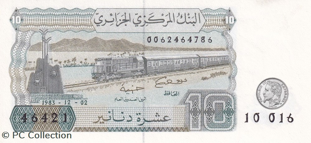 billets afrique 1983 pick132b 10 dinar algerien 7 unc