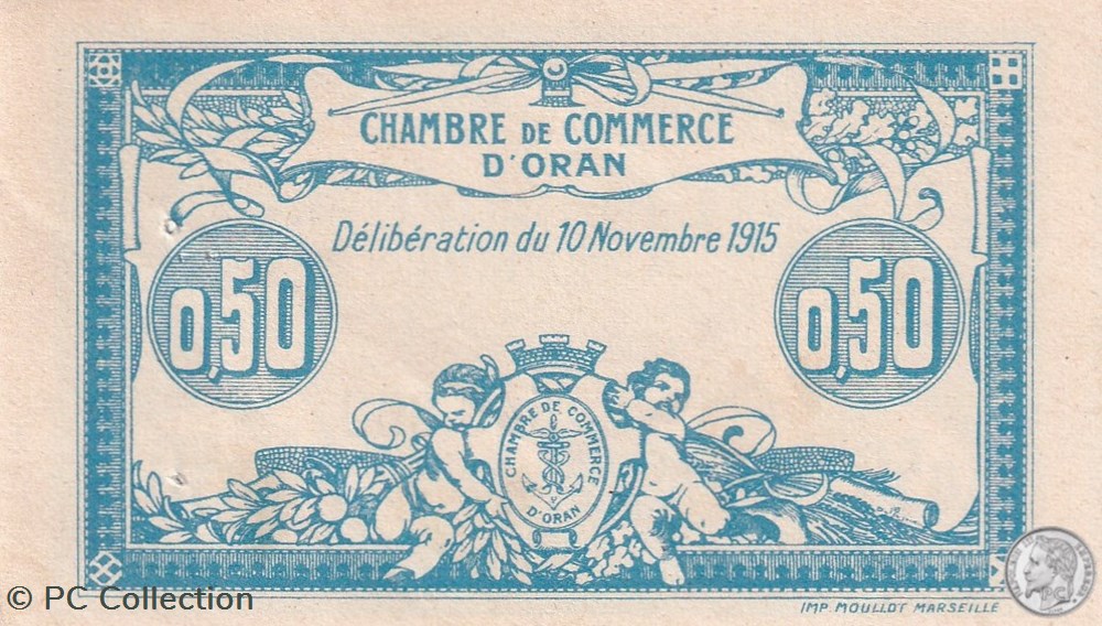 141-4 -10/11/1915 Oran 50 Cts - Série II - Cdc billets afrique algerie 141 4 10 11 1915 oran 50 cts serie ii cdc