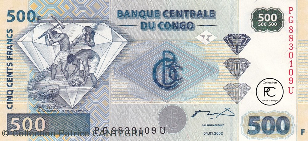 billets afrique republique du 2002 pick96a 500 fc franc congolais unc 2