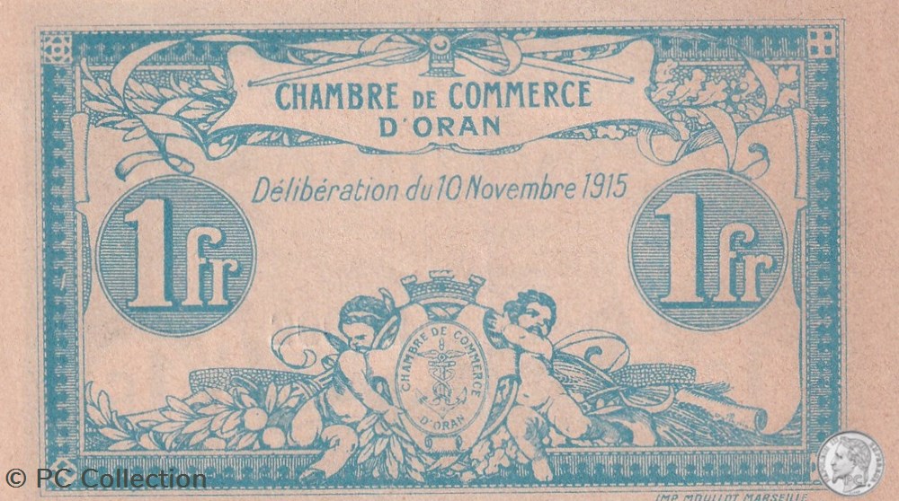 billets afrique algerie 141 8 10 11 1915 oran 1 franc serie v cdc