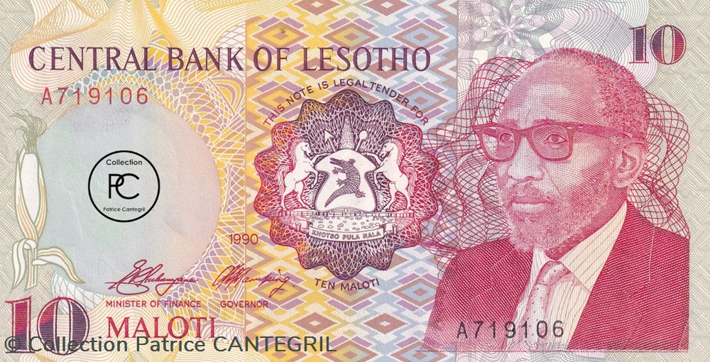 1990 Pick11a 10 M - Loti du Lesotho Unc billets afrique 1990 pick11a 10 m loti du lesotho unc