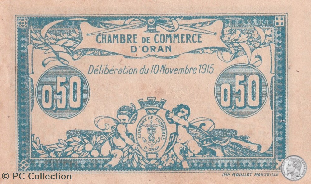 141-4 -10/11/1915 Oran 50 Cts - Série III - Cdc billets afrique algerie 141 4 10 11 1915 oran 50 cts serie iii cdc