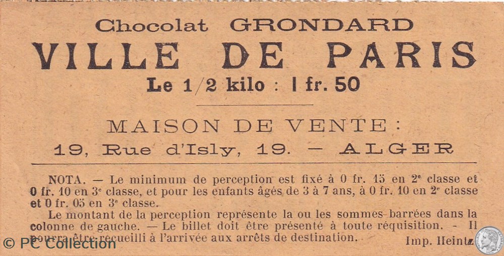 Ticket billet tramway d'Alger "Chemins de Fer sur routes d'Algérie / Ligne St Eugène à Rovigo" documents anciens titres transport ticket billet tramway alger chemins de fer sur routes algerie ligne st eugene a rovigo