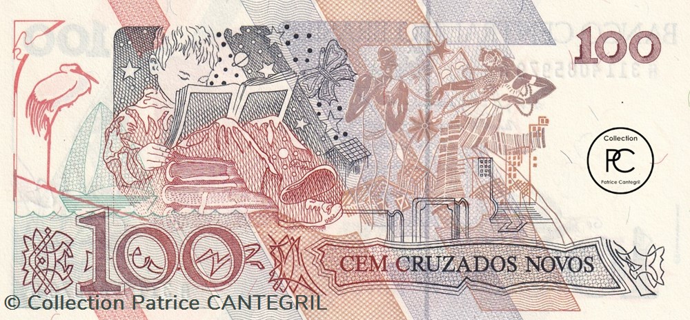 1989 Pick220a 100 NCz$ - Nouveau cruzado brésilien Unc billets amerique du sud 1989 pick220a 100 ncz nouveau cruzado bresilien unc