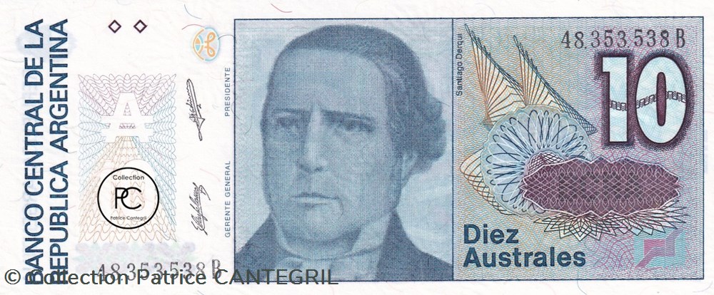 1987 Pick325b 10 ₳ - Austral argentin Unc billets amerique du sud argentine 1987 pick325b 10 austral argentin unc