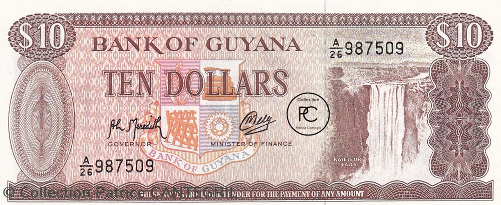 1992 Pick23f 10 $ - Dollar guyanaise Unc billets amerique du sud 1992 pick23f 10 dollar guyanaise unc
