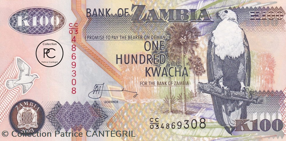 2003 Pick38d.2 100 ZK - Kwacha zambien Unc billets afrique 2003 pick38d 2 100 zk kwacha zambien unc