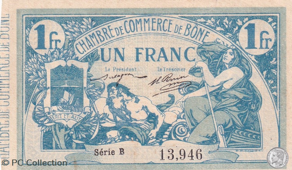 138-3- 18/5/1915 Bône 1 Franc Série B billets afrique algerie 138 3 18 5 1915 bone 1 franc serie b
