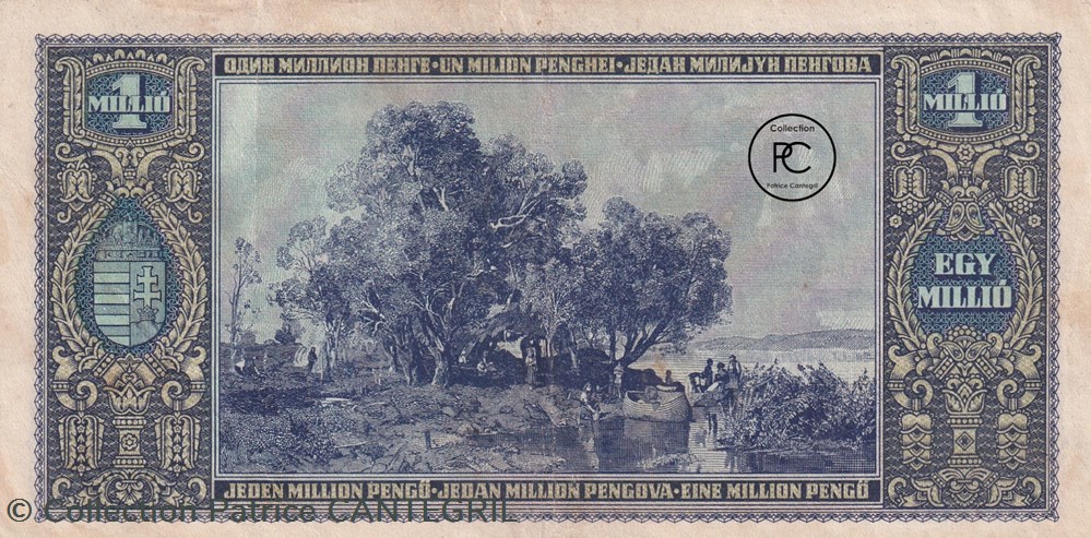 1945 Pick 122 1.000.000 Pengő / Penge / Pengova / Penghei Magyar Nemzeti Bank TTB billets europe hongrie 1945 pick 122 1 000 000 pengo penge pengova penghei magyar nemzeti bank ttb