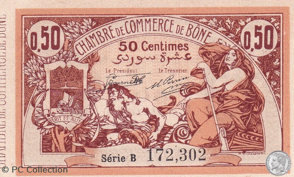 138-6- 28/5/1918 Bône 50 cts Cdc Séries B billets afrique algerie 138 6 28 5 1918 bone 50 cts cdc series b