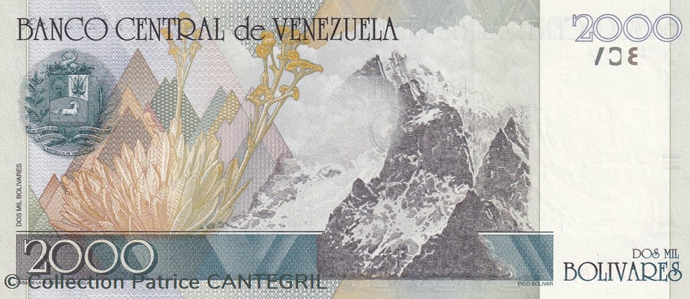 2.000 Bolívares Banco Central de Venezuela 29.10.1998 Unc Pick 80 billets amerique du sud 2 000 bolivares banco central de venezuela 29 10 1998 unc pick 80