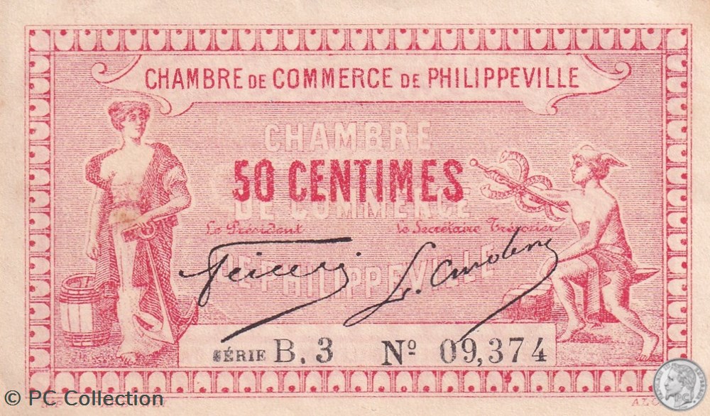 142-8- 29/12/1917 Philippeville 50 Centimes Cdc Série B3 billets afrique algerie 142 8 29 12 1917 philippeville 50 centimes cdc serie b3