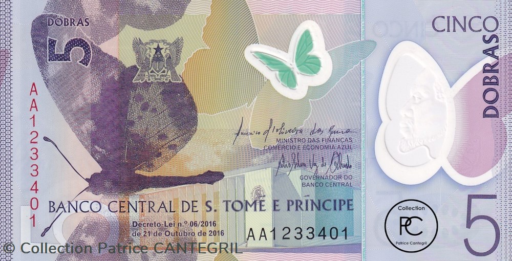 2016 Pick70a 5 Db - Dobra santoméen Unc billets afrique sao et principe 2016 pick70a 5 db dobra santomeen unc