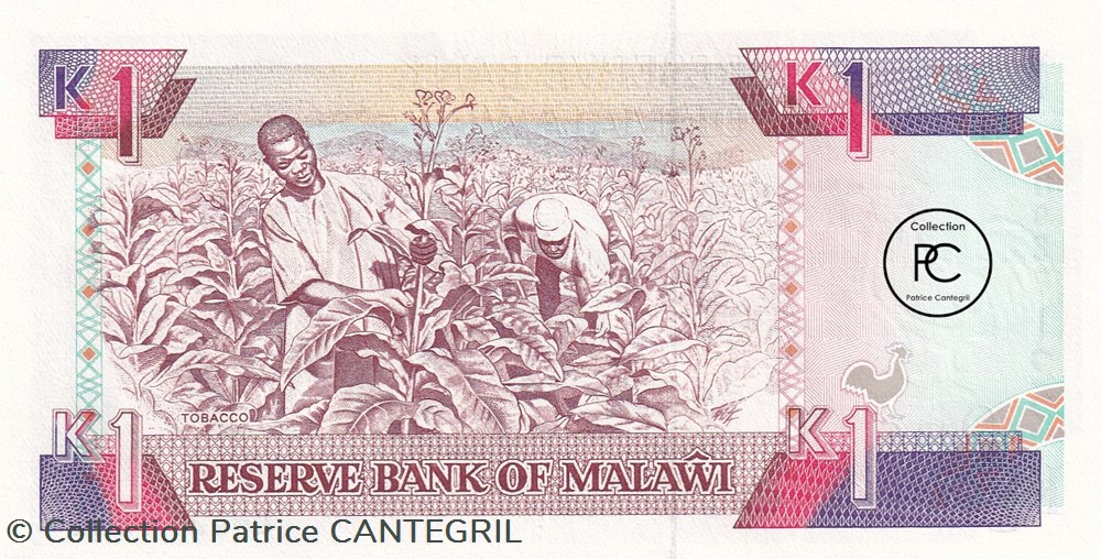 1992 Pick23b 1 MK - Kwacha malawien Unc billets afrique 1992 pick23b 1 mk kwacha malawien unc
