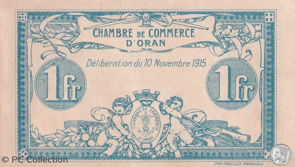 141-8-10/11/1915 Oran 1 Franc Série V Cdc billets afrique algerie 141 8 10 11 1915 oran 1 franc serie v cdc