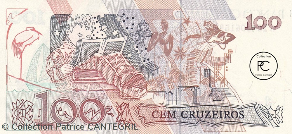 1990 Pick228 100 Cruzeiro brésilien Unc billets amerique du sud 1990 pick228 100 cruzeiro bresilien unc