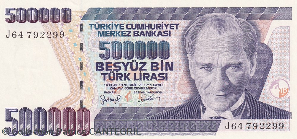 billets asie turquie 1970 pick 212 1 500 000 turk liras unc