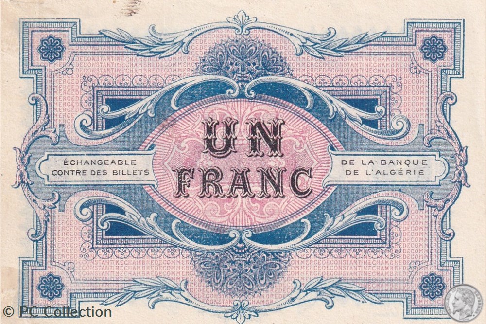 140-15- 1/12/1917 Constantine 1 Franc Cdc Séries 24 billets afrique algerie 140 15 1 12 1917 constantine 1 franc cdc series 24