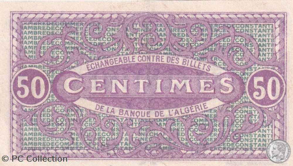 140-21- 3/11/1919 Constantine 50 Centimes Cdc Séries C10 billets afrique algerie 140 21 3 11 1919 constantine 50 centimes cdc series c10