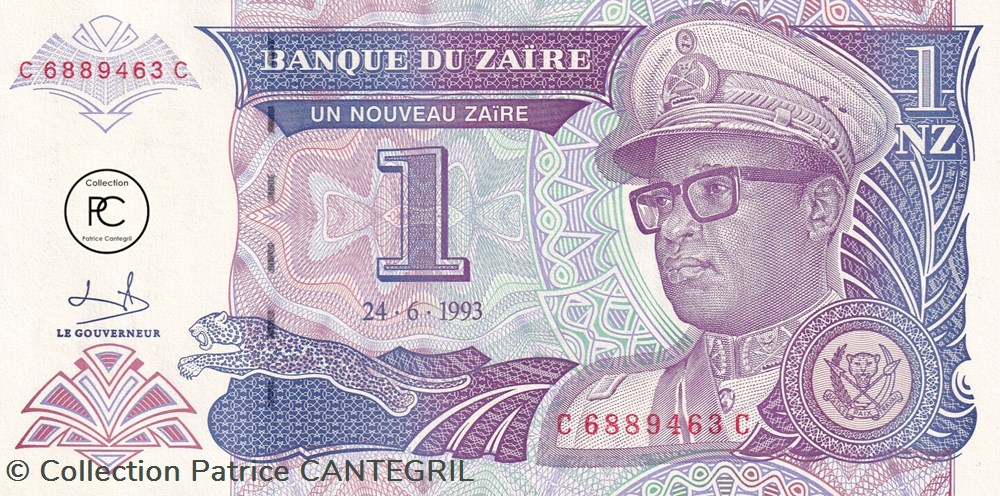 1993 Pick52a 1 NZ - Nouveau zaïre zaïrois Unc billets afrique 1993 pick52a 1 nz nouveau zaire zairois unc