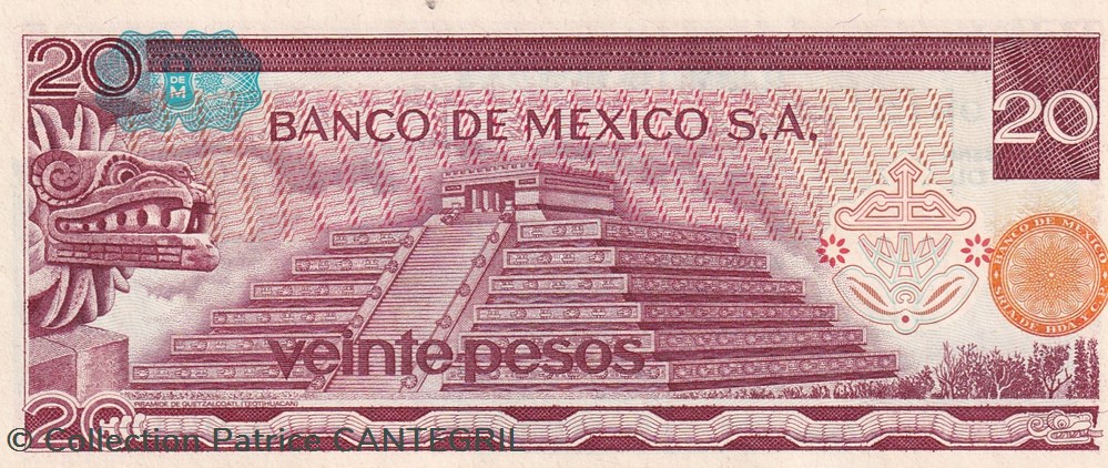 1977 Pick 64d(3) 20 Pesos Banco de México S.A. Unc billets amerique du nord mexique 1977 pick 64d 3 20 pesos banco de mexico s a unc