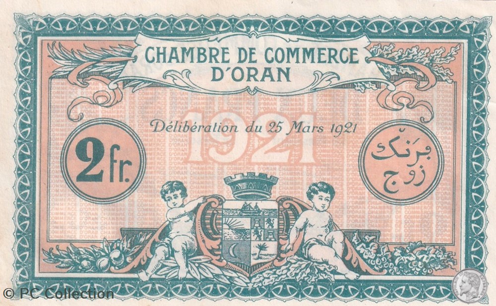 141-29 - 25/3/1921 Oran 2 Francs Cdc billets afrique algerie 141 29 25 3 1921 oran 2 francs cdc