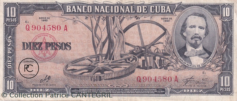 1960 Pick-88c 10 $MN - Peso cubain TTB billets amerique centrale et caraibes 1960 pick 88c 10 mn peso cubain ttb