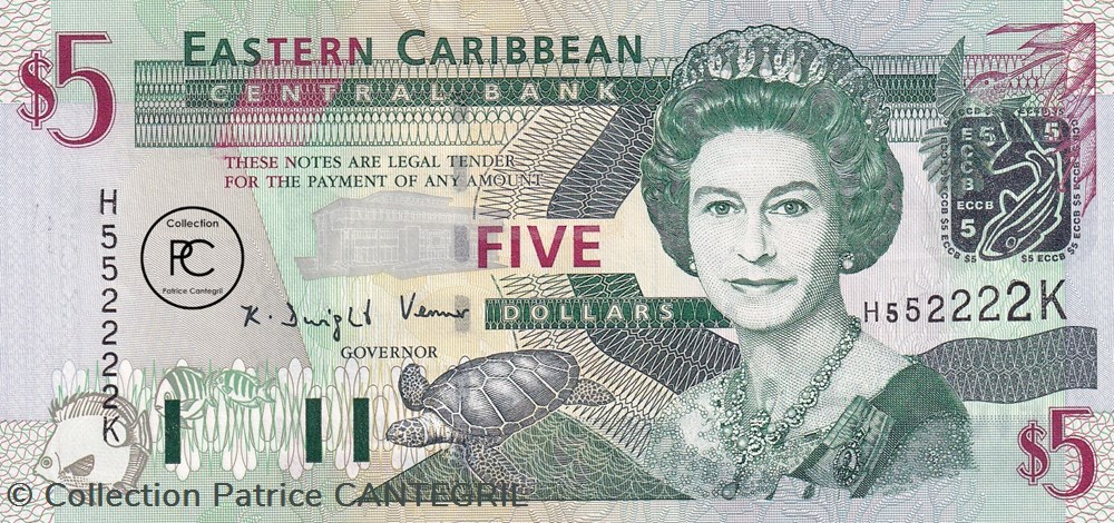 2003 Pick42k St. Kitts - "K" Suffix 5 EC$ - Dollar des Caraïbes orientales Unc billets amerique centrale et 2003 pick42k st kitts k suffix 5 ec dollar des caraibes orientales unc