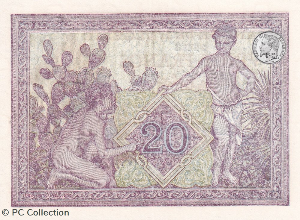 1945 Pick92b.3 511 20 Franc algérien Unc billets afrique 1945 pick92b 3 511 20 franc algerien unc