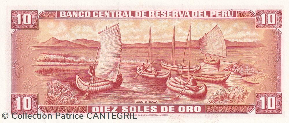 billets amerique du sud perou 10 soles de oro banco central de reserva del peru 17 11 1976 unc pick 112